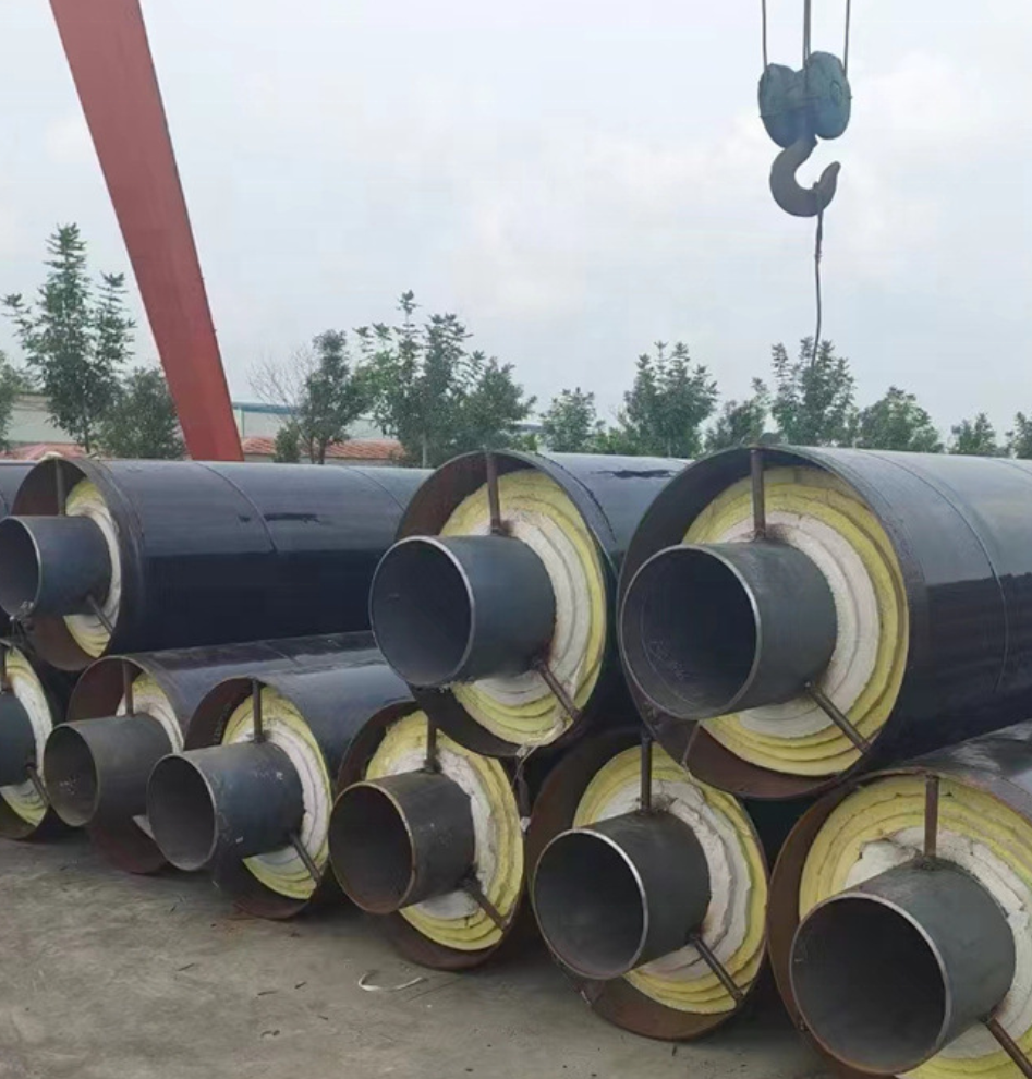 EN253 SCH40 Underground Polyurethane Foam Insulated Steel Pipe Prefabricated HDPE Jacket API Standard Cutting Welding Included