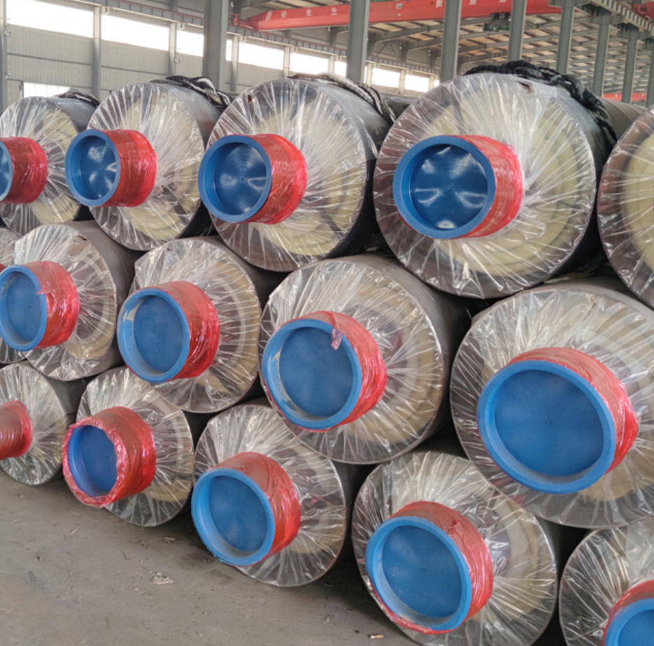 EN253 SCH40 Underground Polyurethane Foam Insulated Steel Pipe Prefabricated HDPE Jacket API Standard Cutting Welding Included