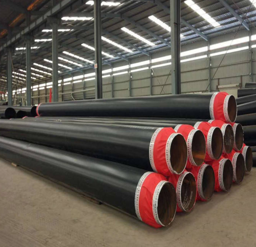 EN253 SCH40 Underground Polyurethane Foam Insulated Steel Pipe Prefabricated HDPE Jacket API Standard Cutting Welding Included