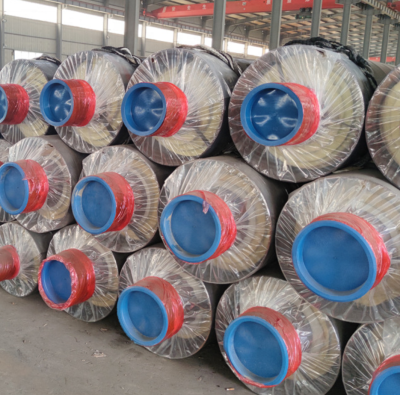 EN253 SCH40 Underground Polyurethane Foam Insulated Steel Pipe Prefabricated HDPE Jacket API Standard Cutting Welding Included